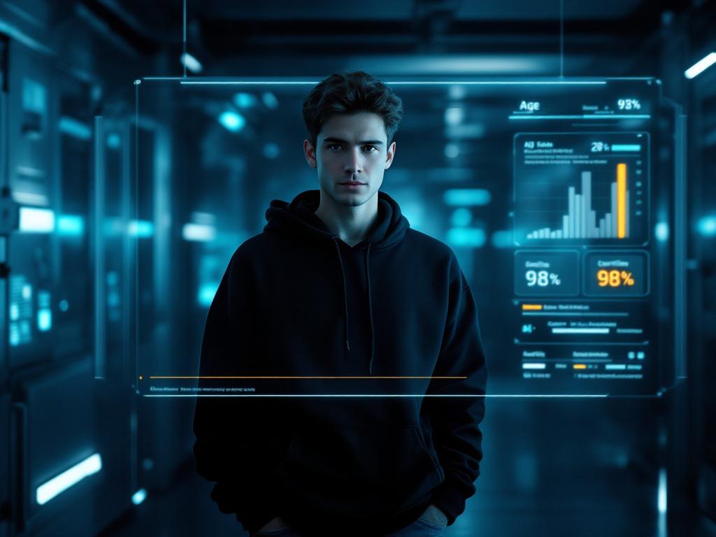 Que es la Inteligencia Artificial Ejemplos: Interfaz de reconocimiento facial con datos biométricos.